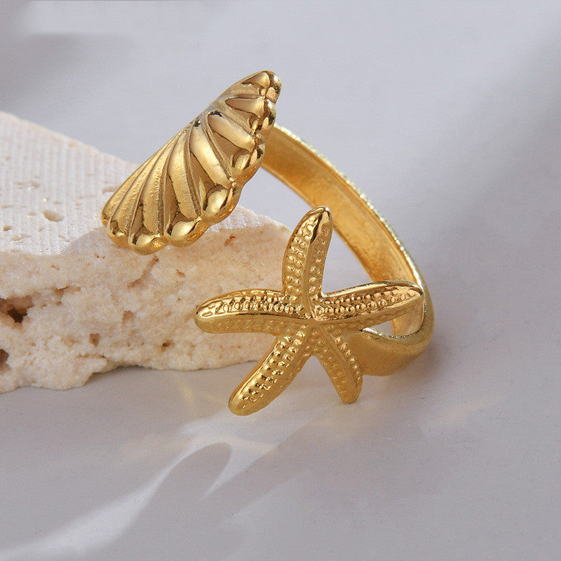 Gouden schelp ring