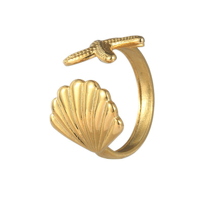 Gouden schelp ring